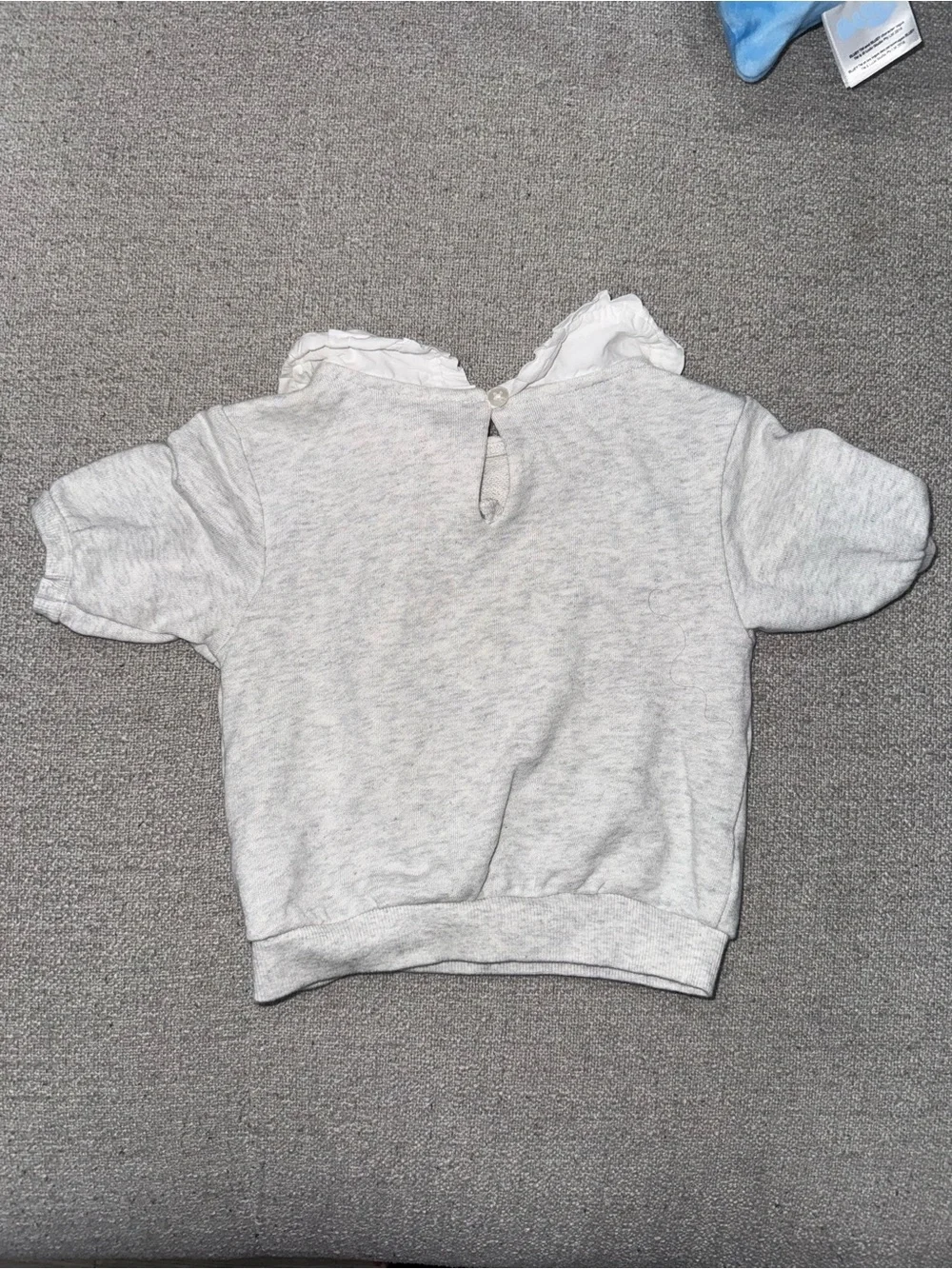 Carter's Light Gray Sweatshirt with Pink Cherry Graphic and White Ruffle Collar